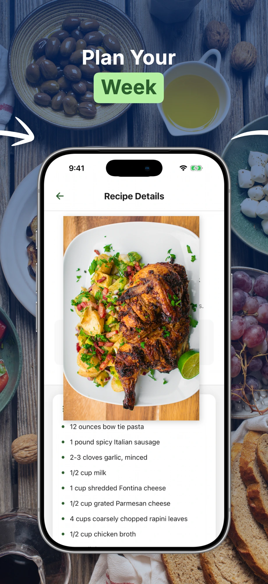 Plan your week with recipe details